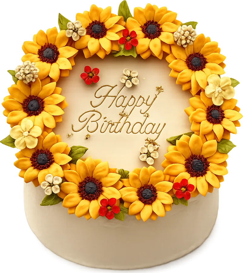 Sunflower buttercream cake